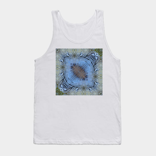 SQUARE DESİGN OF SHADES OF SKY BLUE 2. A textured floral fantasy pattern and design Tank Top by mister-john